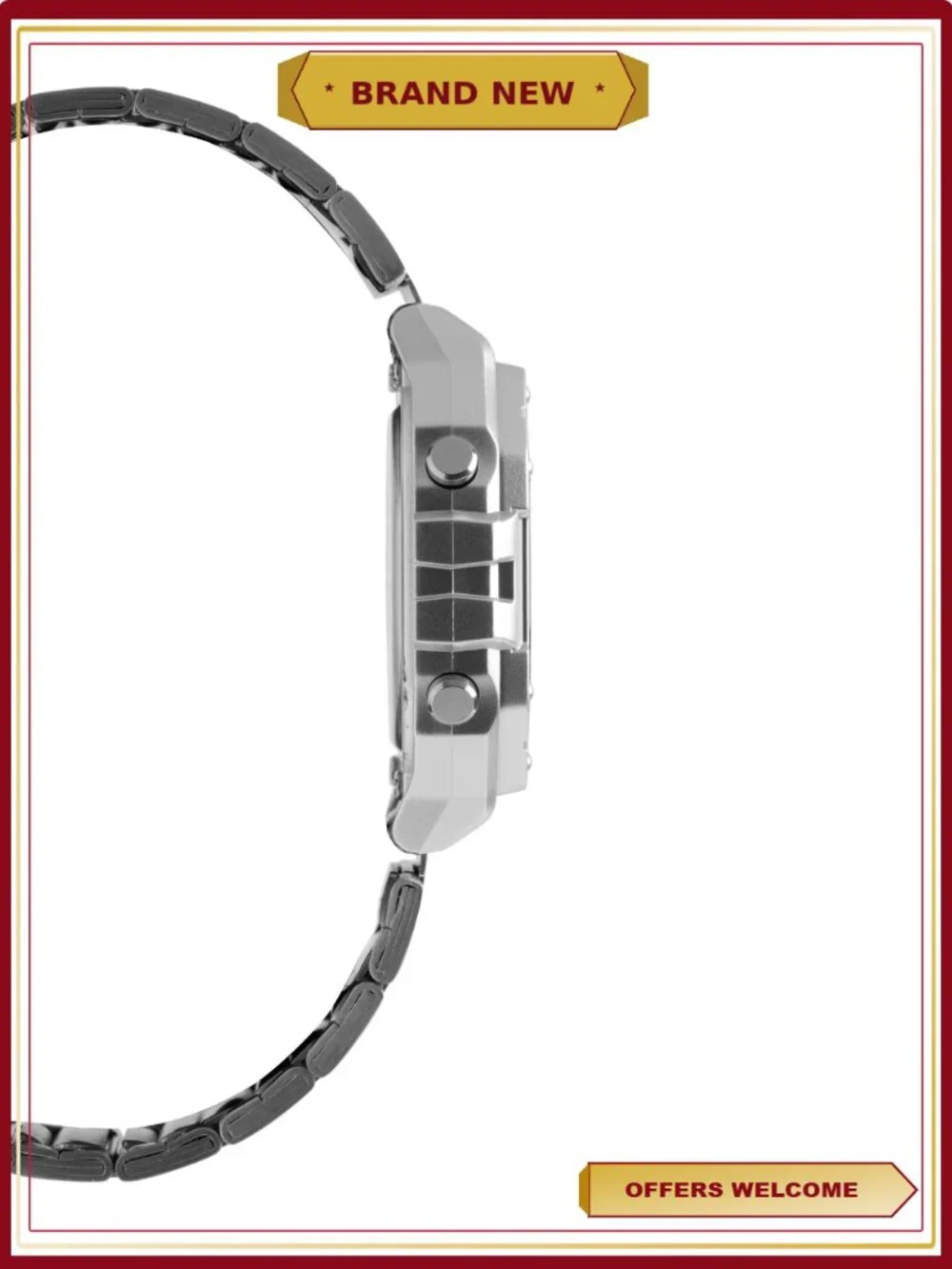 Heavy Metal Digital Watch - Stopwatch, LED Backlight, 7-Year Battery